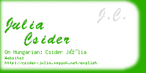 julia csider business card